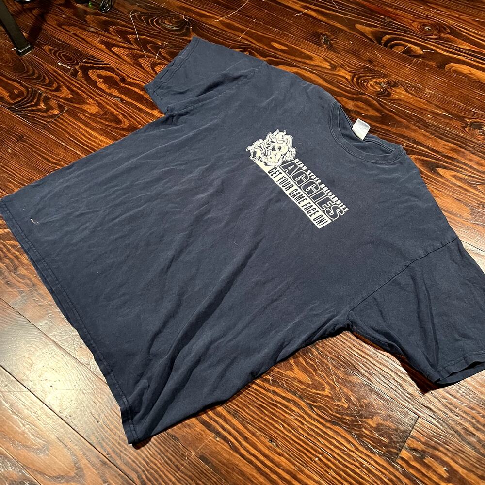 2XL Collegiate Utah State Aggies Graphic Tee Navy Oversized Y2K